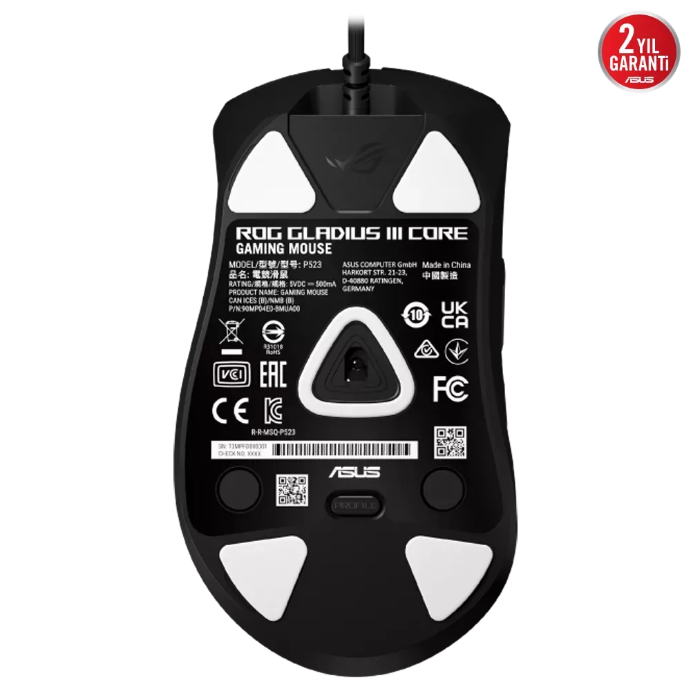 ASUS ROG GLADIUS III CORE 12000 DPI 1000Hz Kablolu Gaming Mouse